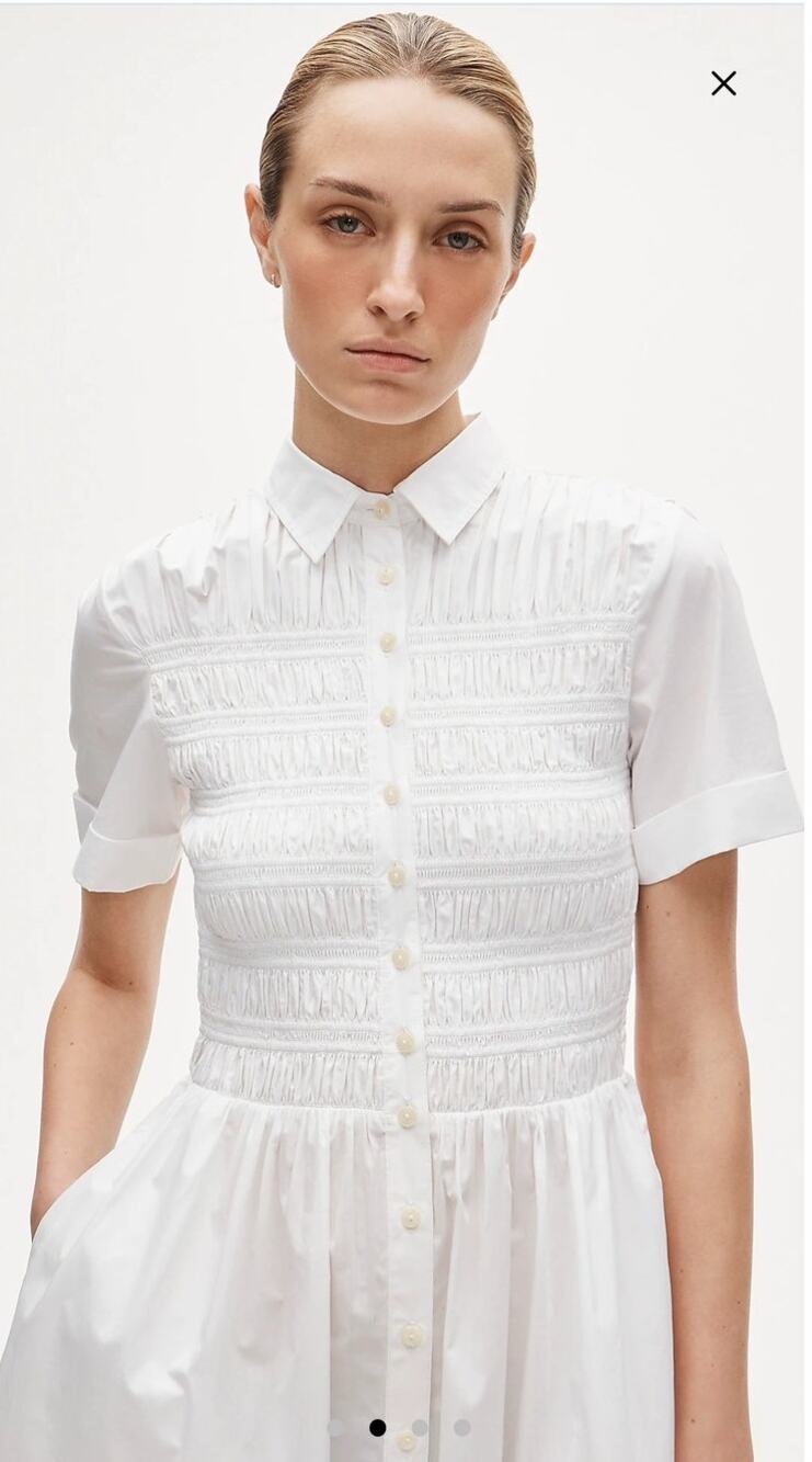 NWT J. Crew Elsie Shirt-Dress In Cotton Poplin White XL